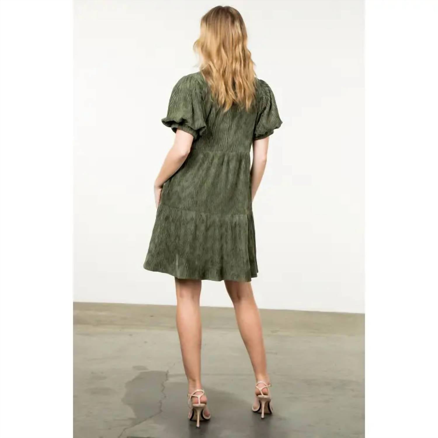 Thml - Puff Sleeve Velvet Dress