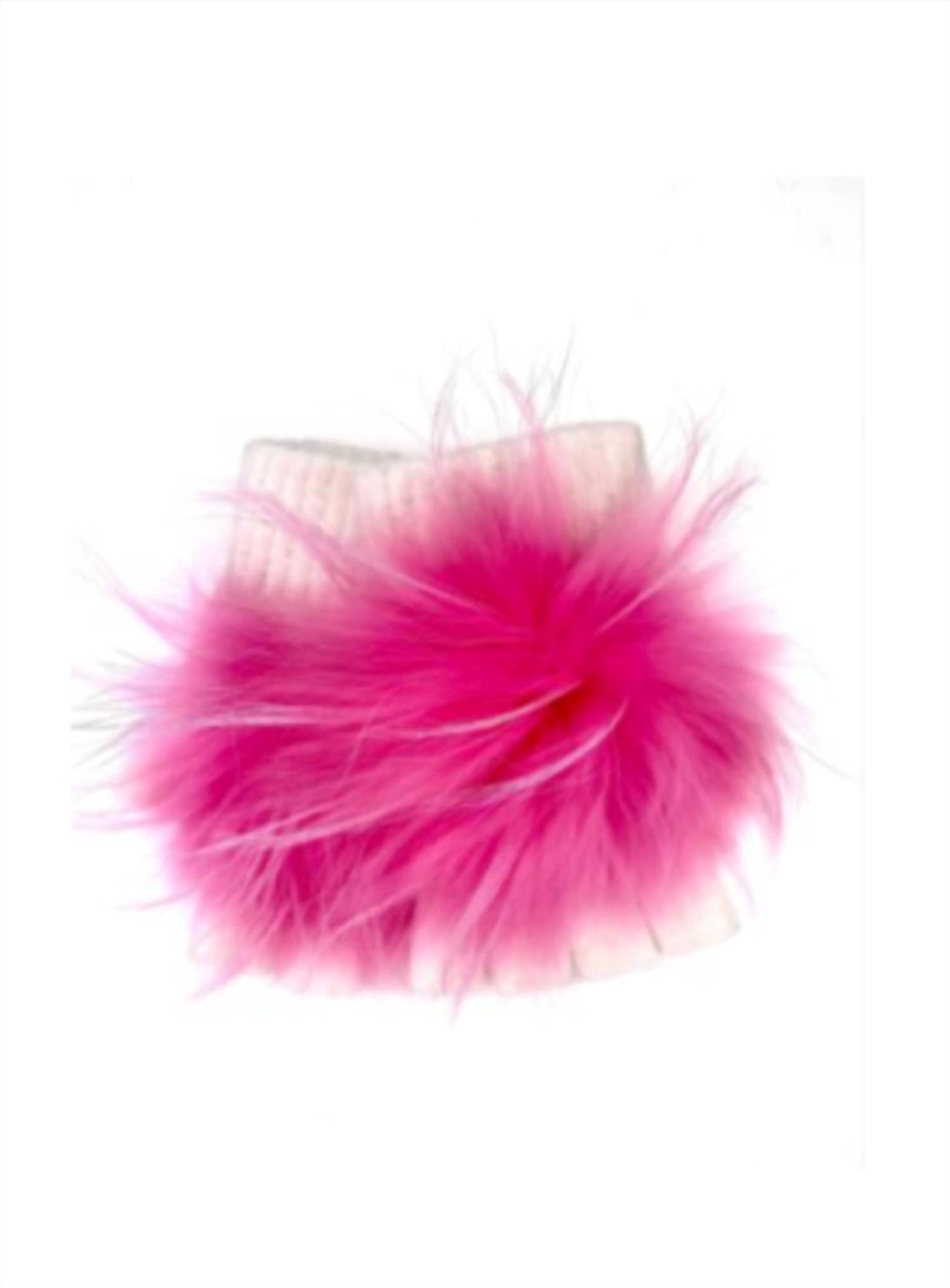 linda richards Women's Pom Handwarmer in bubble gum pink - women's accessory
