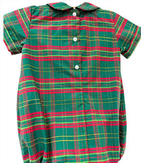 Charming Little One Girl's Berry Wreath Holiday Romper in green multi - kids' item - alternate view