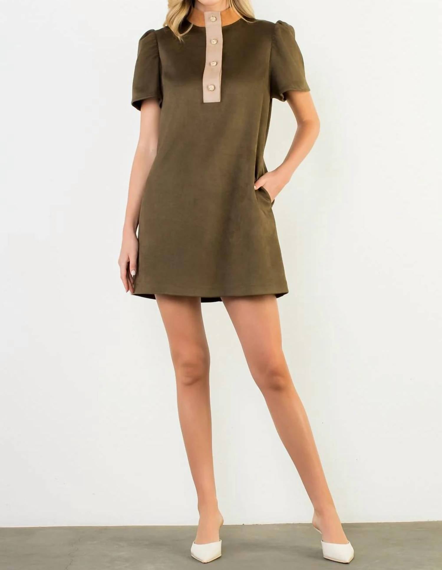 Thml - Short Sleeve Suede Dress