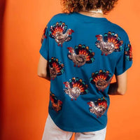 Queen Of Sparkles - Beaded Turkey Tee