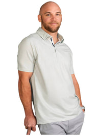 Stone Rose - Printed Birdseye Short Sleeve Techno Stretch Polo
