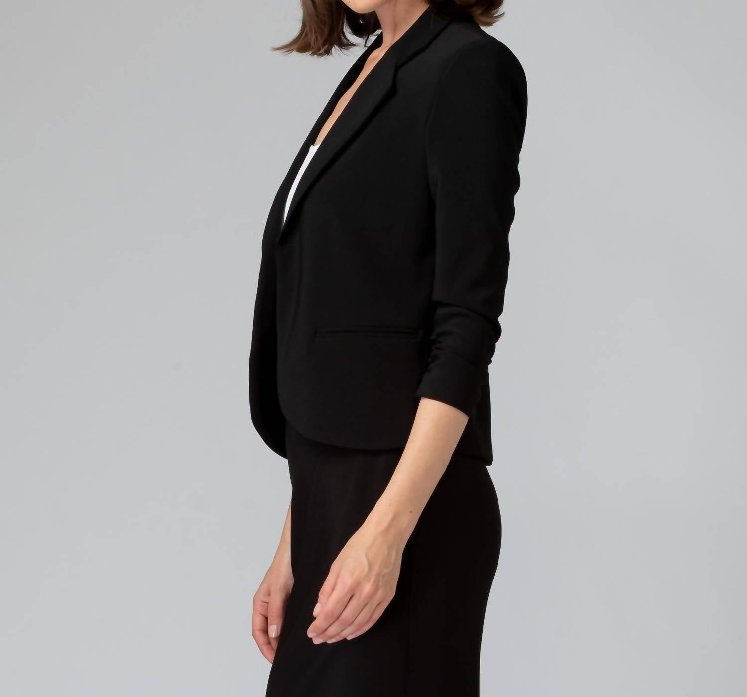 Joseph Ribkoff - Ruched Sleeve Blazer