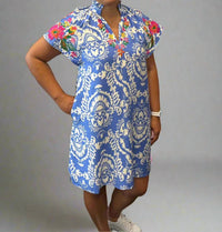Thml - Short Sleeve Embroidered Print Dress
