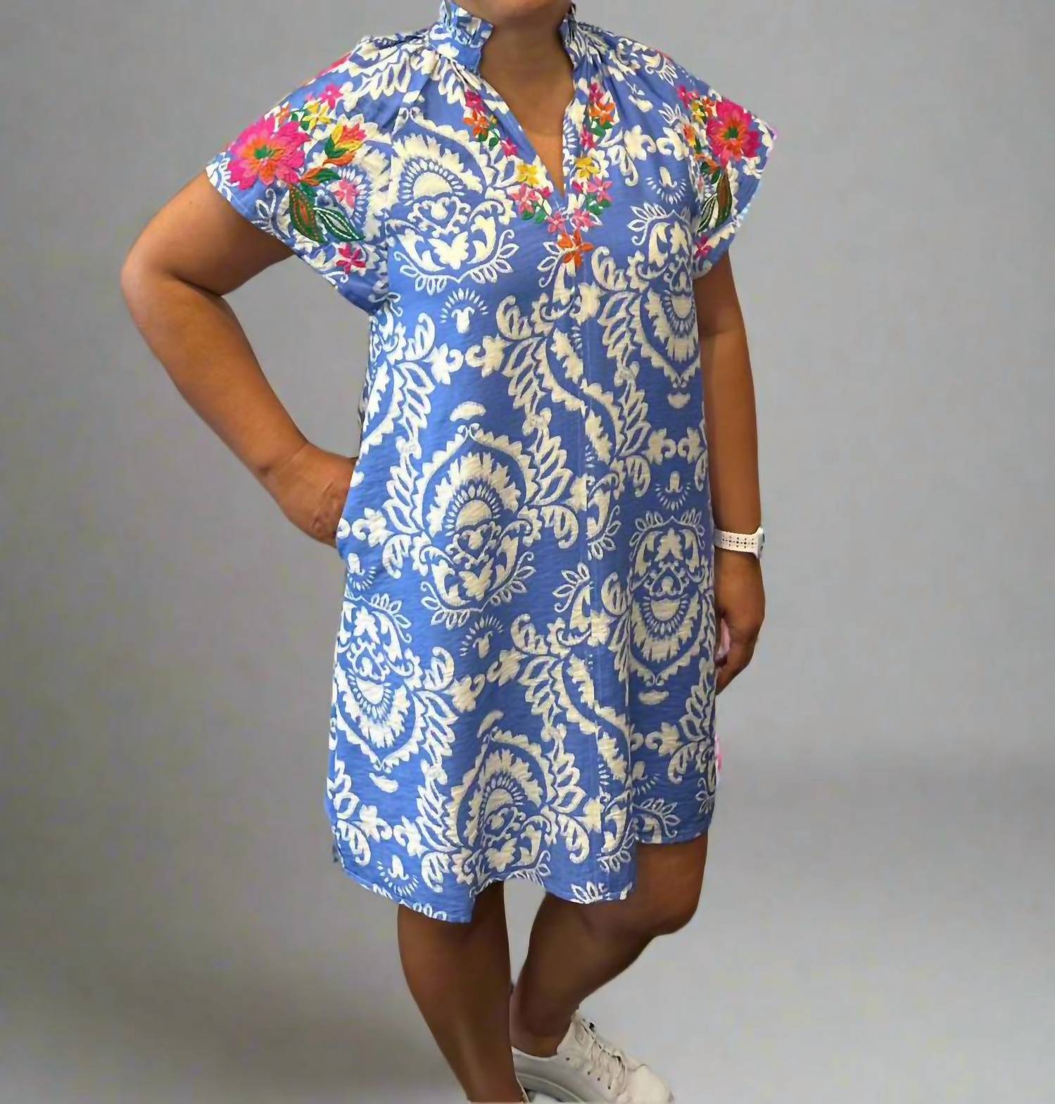 Thml - Short Sleeve Embroidered Print Dress