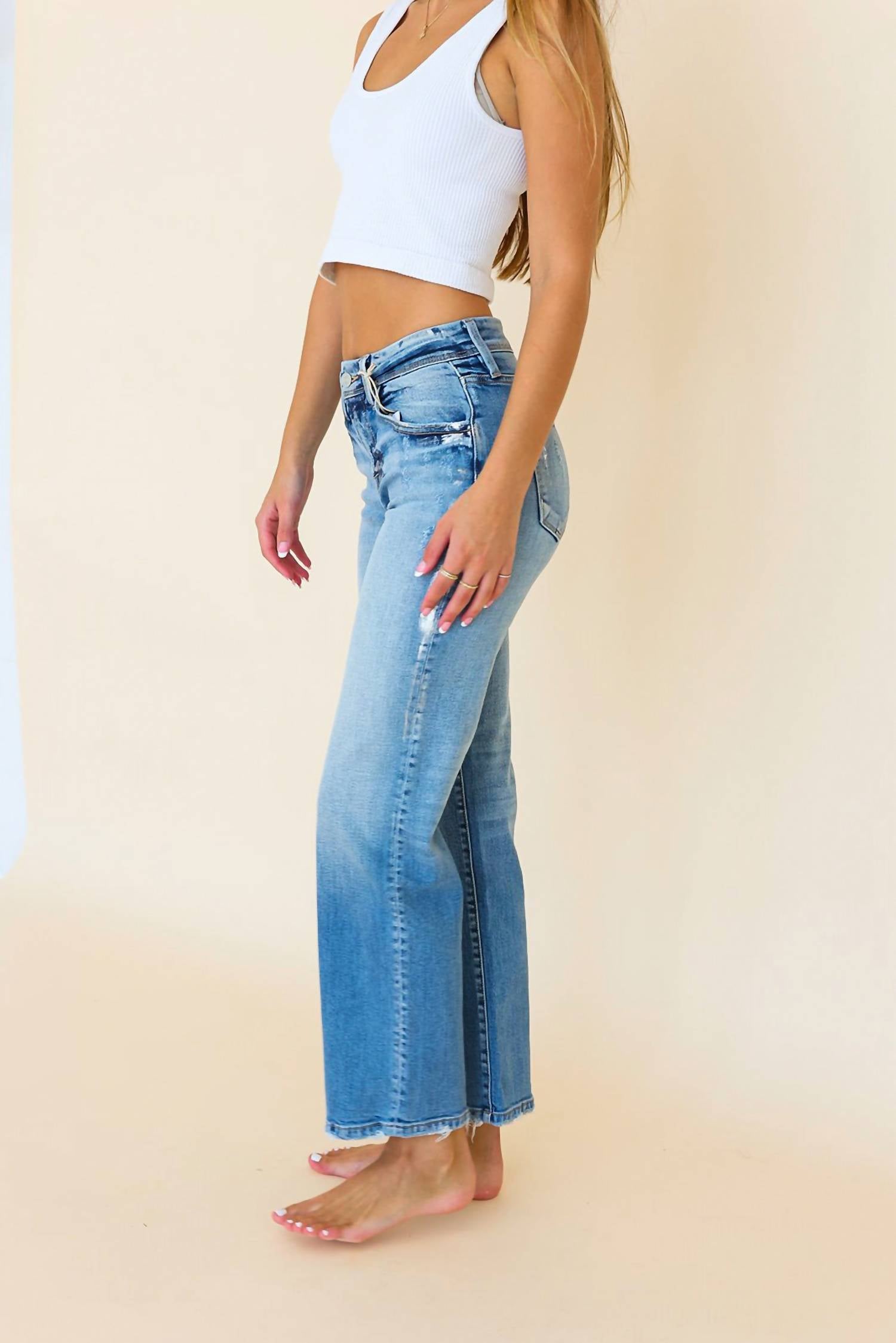 Kancan - Women's Silver Slay Wide Leg Denim