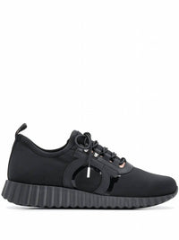 Salvatore Ferragamo Women's Gancini Low Top Sneakers in black 2 - women's sneaker