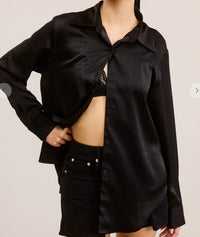 Mimosa - Satin Button Down Blouse