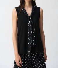 Joseph Ribkoff - V-Neck Tie Front Sleeveless Top