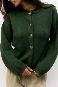 all : row Hannah Relaxed Cardigan in green - women's cardigan - view 5