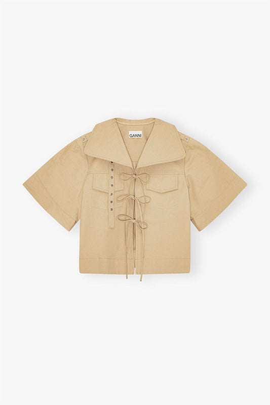 Ganni - Women's Summer Suiting Cowl Neck Blouse