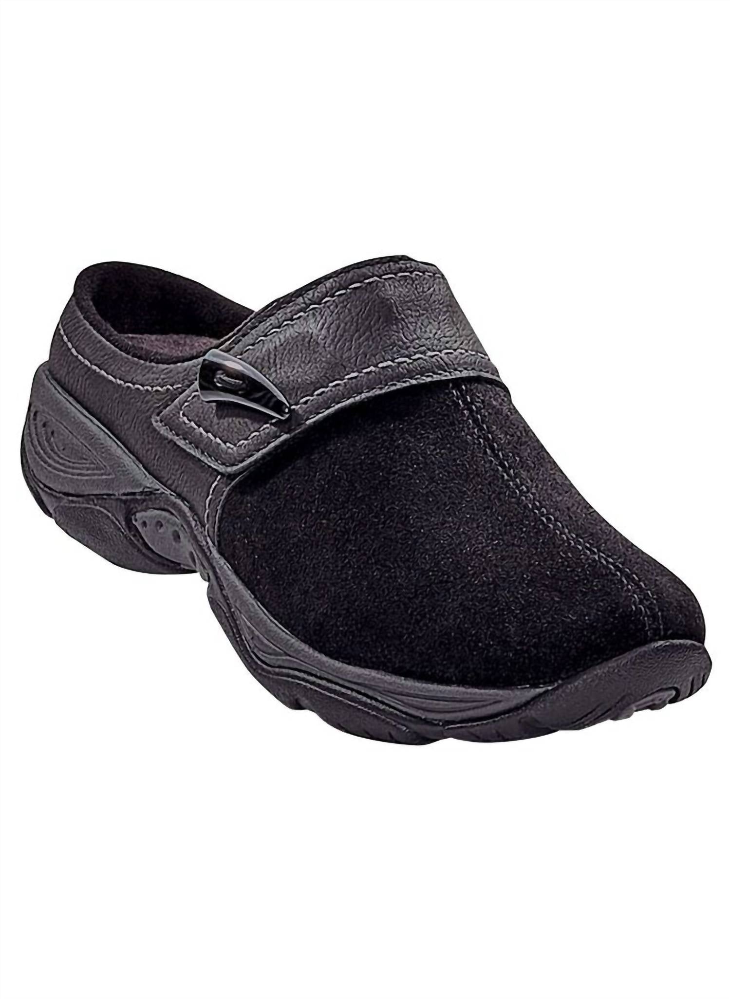 easy spirit Women's Eliana Slip-on Mule in black suede - women's shoe