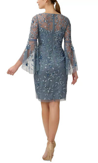 Adrianna Papell - V-neck Illusion Beaded Dress