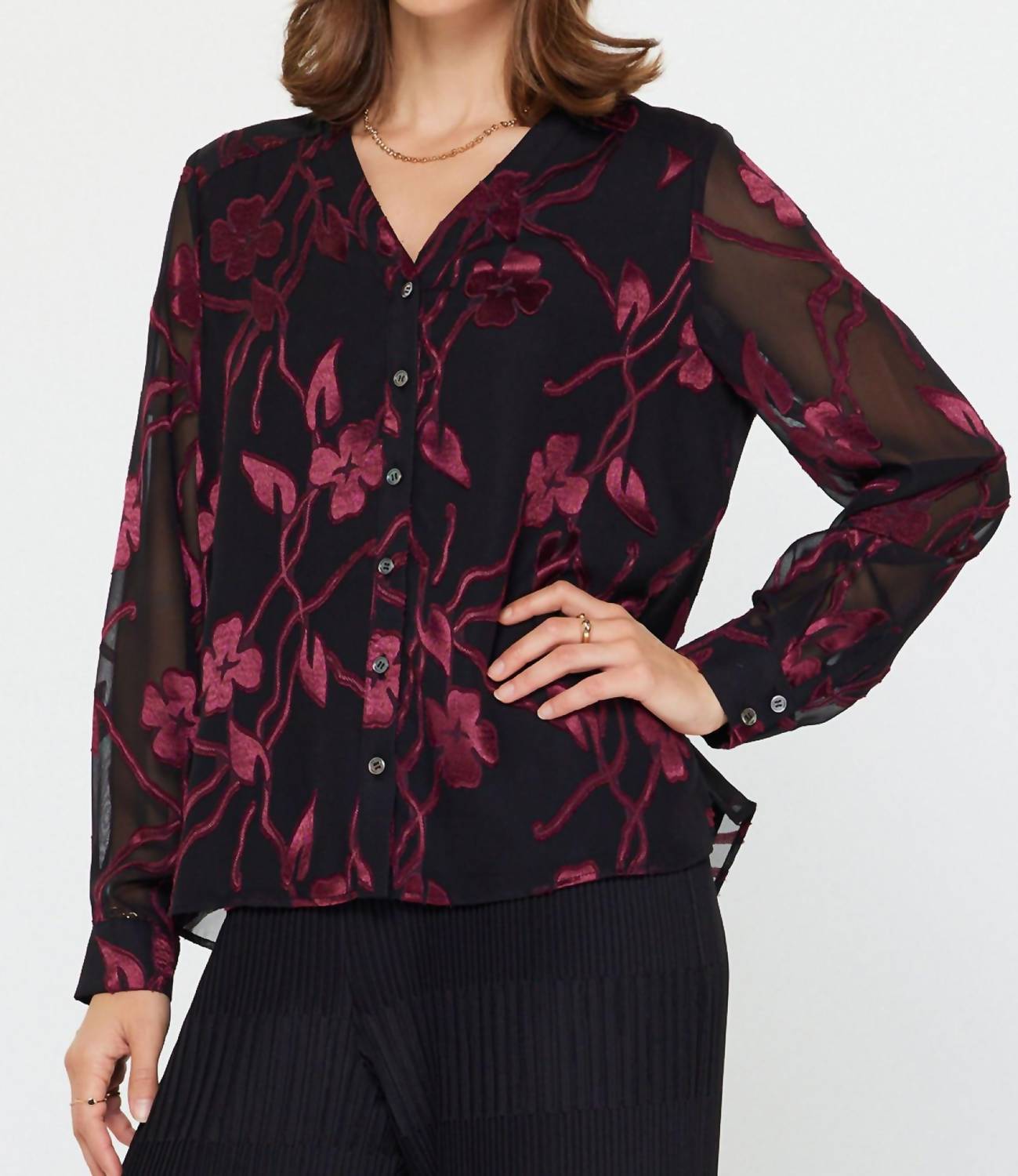 Current Air - Holiday Long Sleeve Blouse