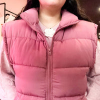 Very J - High Neck Casual Puffer Vest