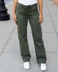 Grace and Lace Women's Sueded Twill Cargo Pants in deep green - women's pants - view 4