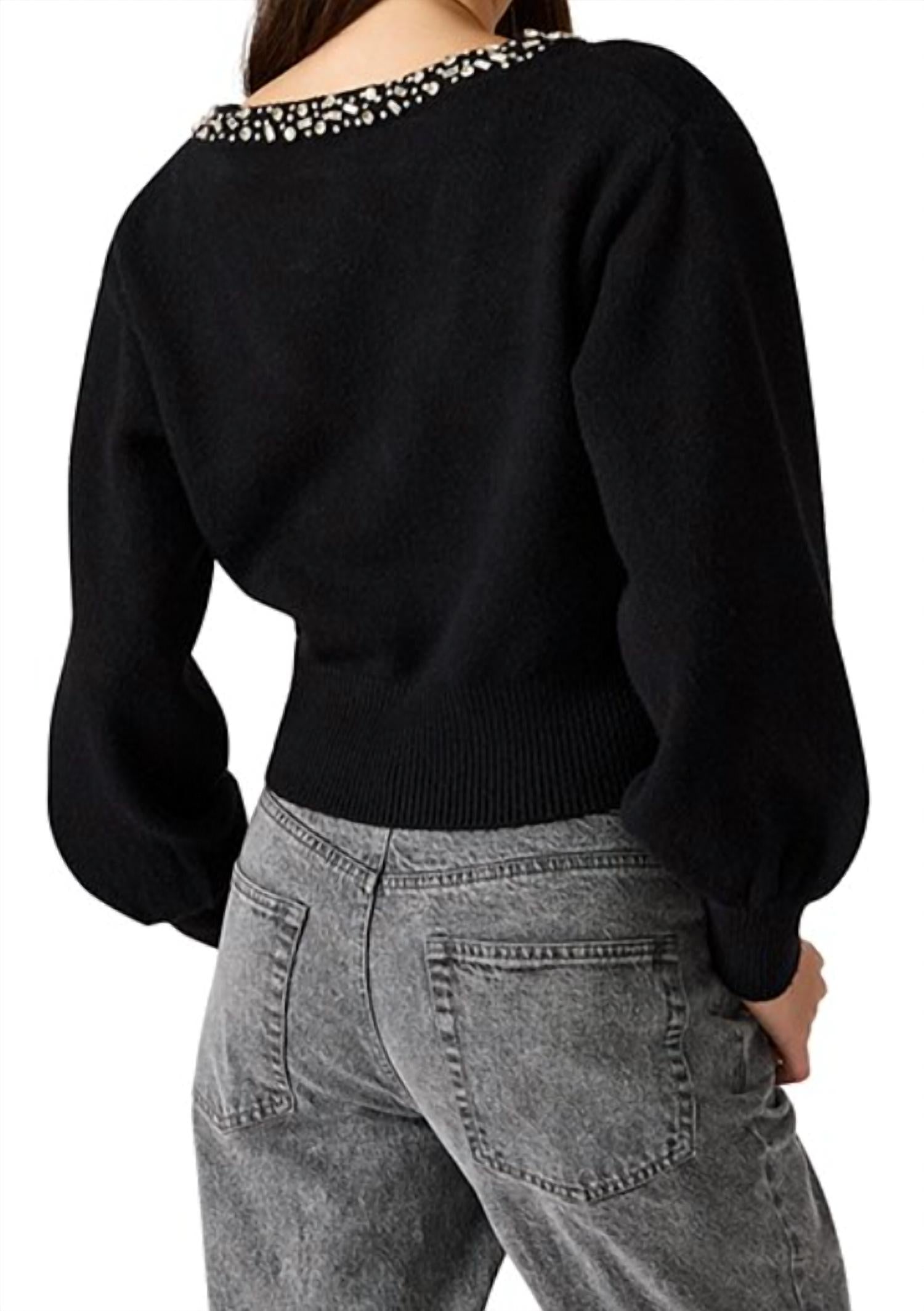 STEVE MADDEN Evilyn Sweater in black 1 - women's sweater - detail view