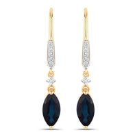 Diana M Jewels - Women's Marquise Natural Blue Sapphire Stud Earrings (2.73 Ct) - Signature
