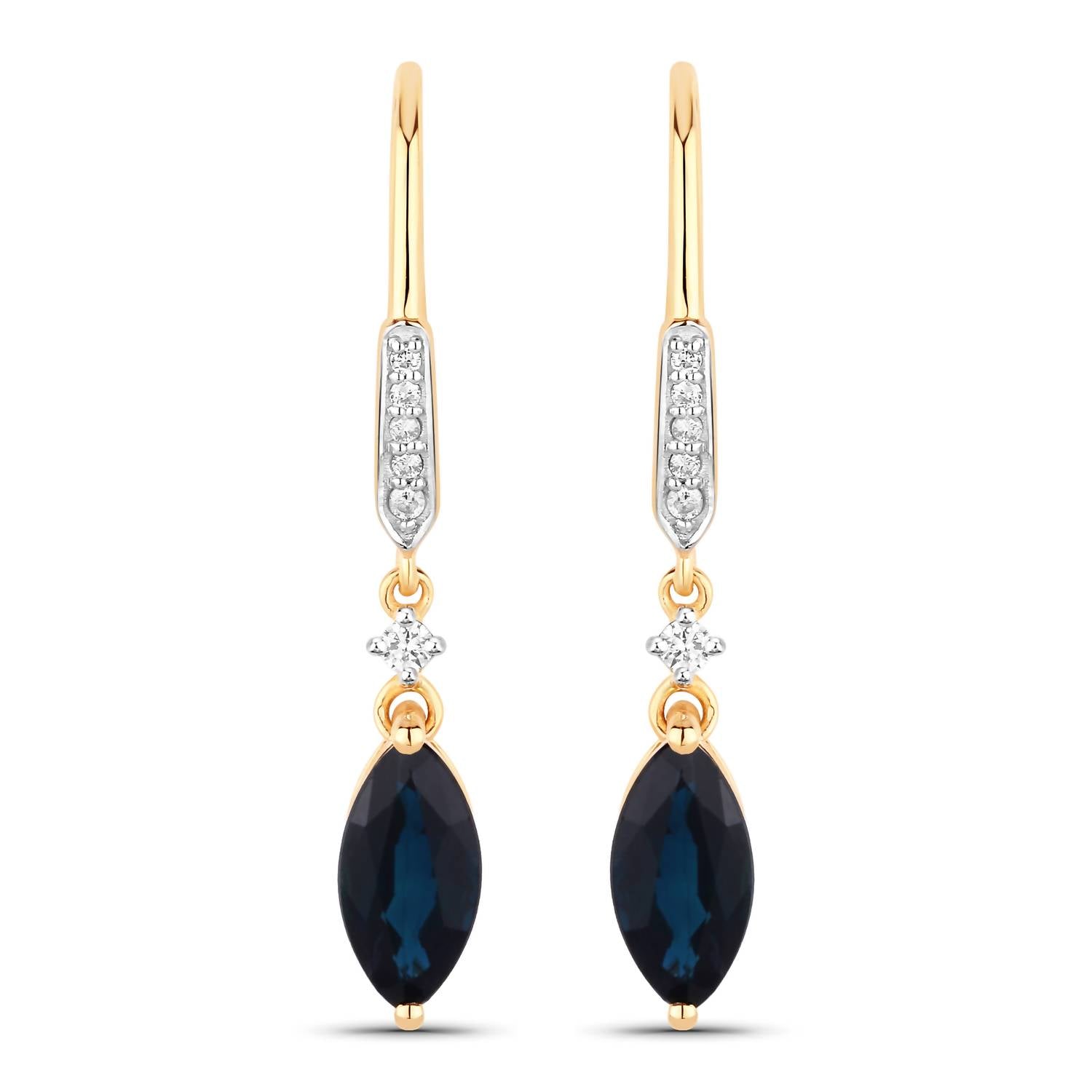 Diana M Jewels - Women's Marquise Natural Blue Sapphire Stud Earrings (2.73 Ct) - Signature