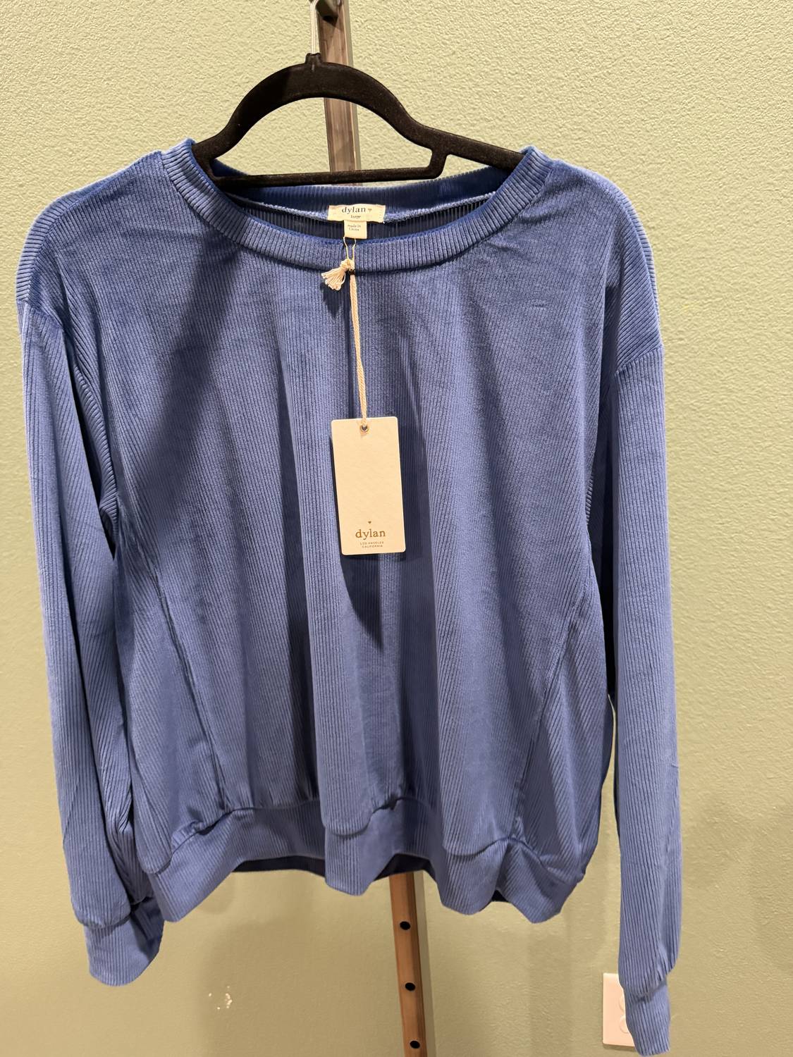 Dylan WOMEN'S CORDUROY SUTTON TOP in river - women's long sleeve top
