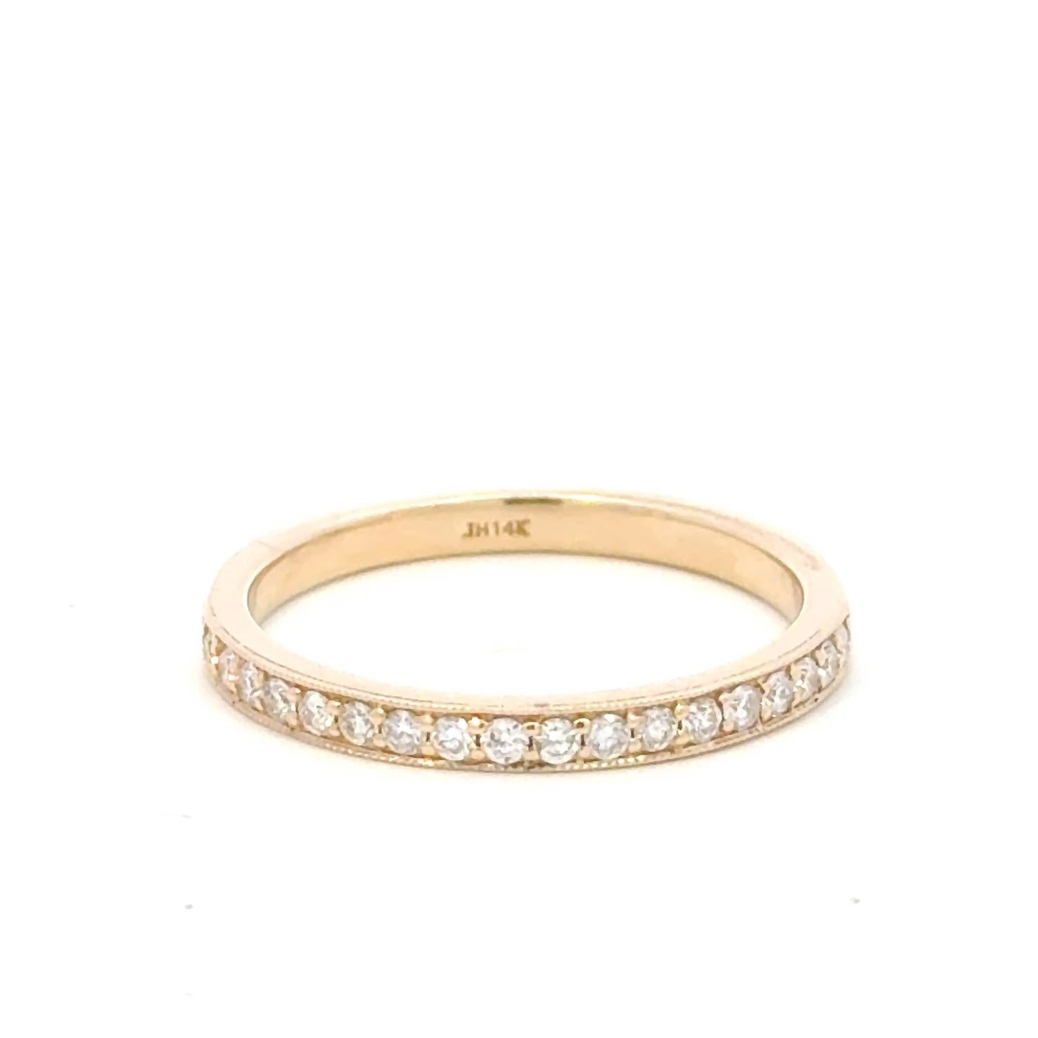 Aamiaa - 0.22 Carat Natural Diamond Channel Set Band Ring - Size 6.5