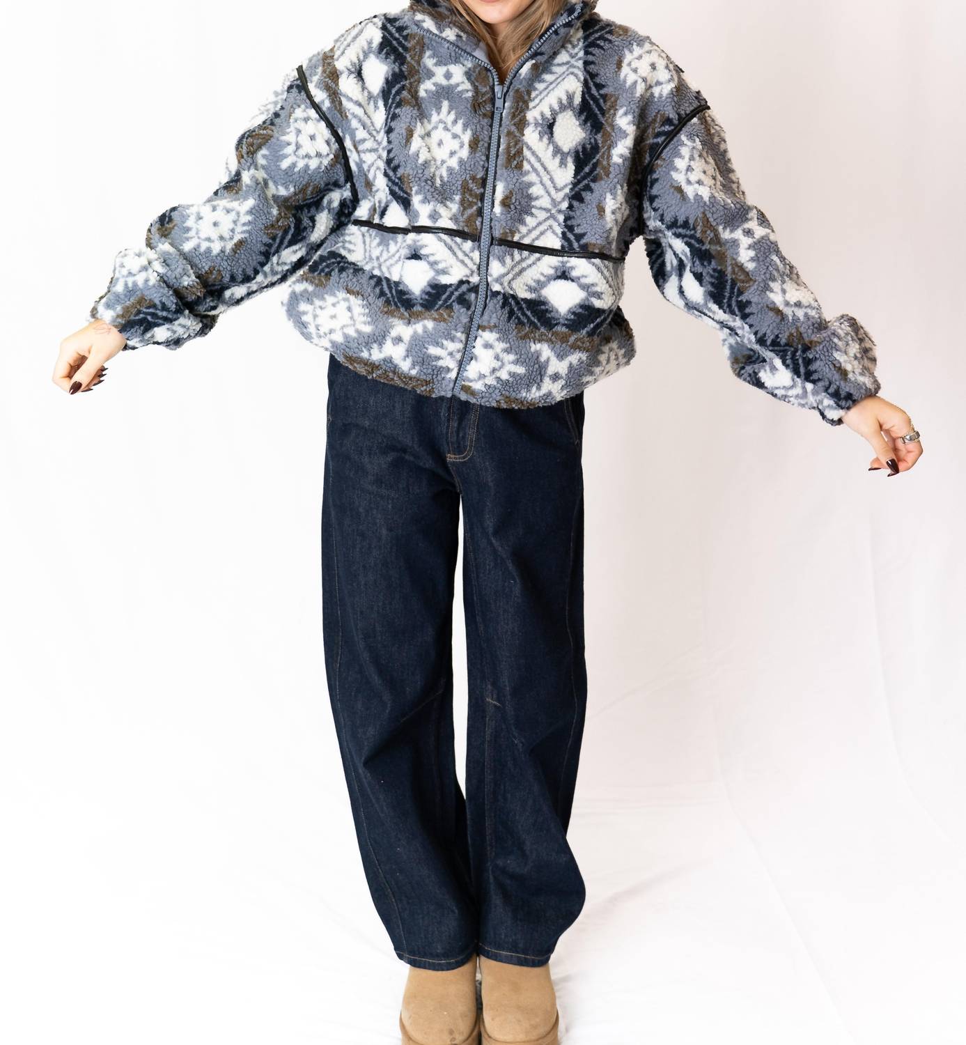 Promesa - Ari Geometric Fleece Jacket