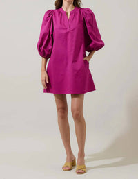 Sugarlips - Victoria Shift Split Neck Mini Dress