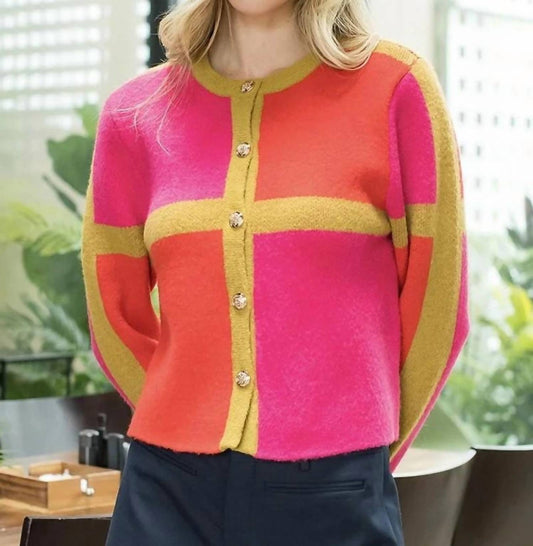 Thml - Love Letters Button Colorblock Cardigan