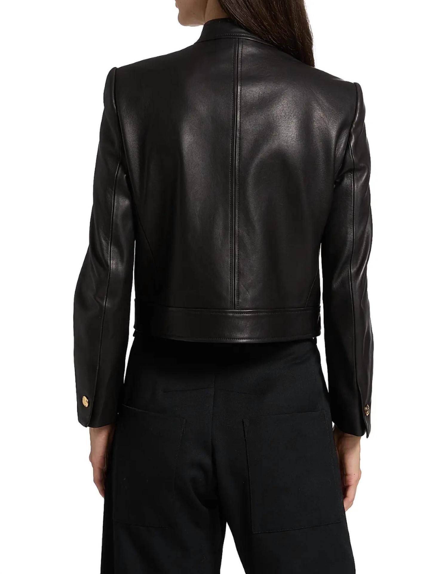 Nili Lotan - Hadley Leather Cropped Jacket