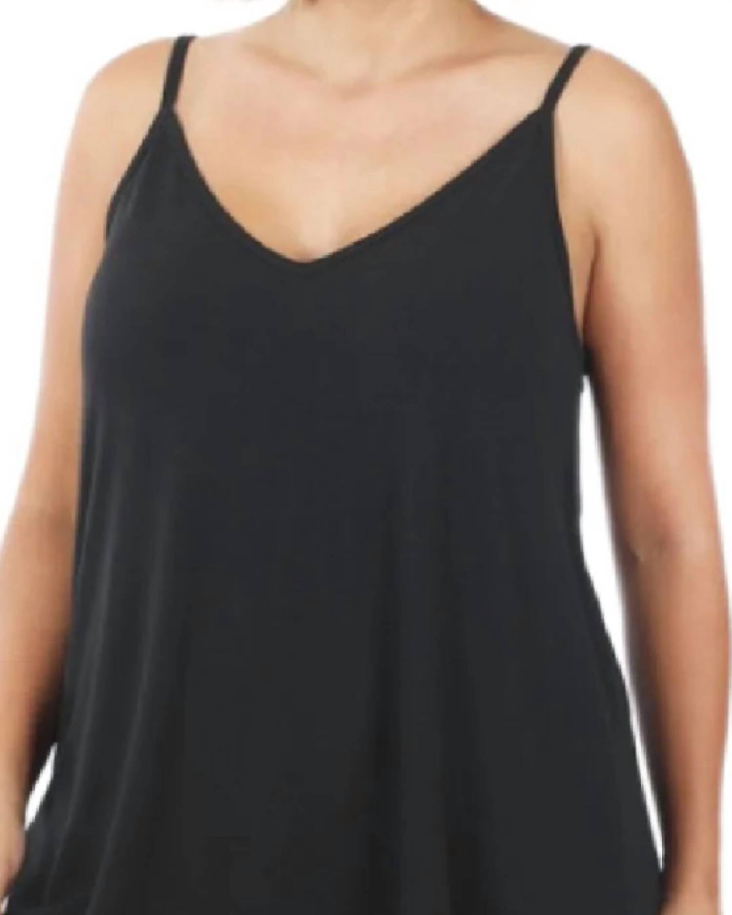 Zenana - Reversible Spaghetti Strap Tank Top - Plus