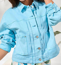 Tribal - Back Pleat Stretch Denim Jacket