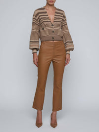 L'Agence Christabel Stripe Cardigan in biscuit multi stripe - women's cardigan - view 4