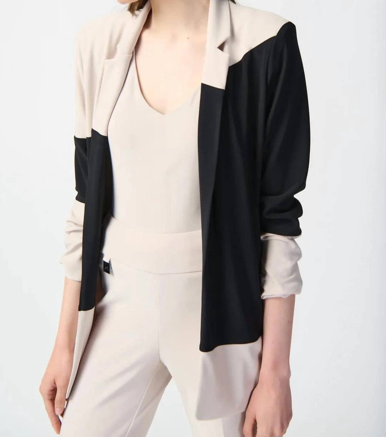 Joseph Ribkoff - Color Block Bonded Straight Blazer