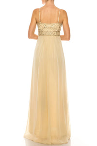 Sue Wong - Women's Beaded Chiffon Spaghetti Strap Dress