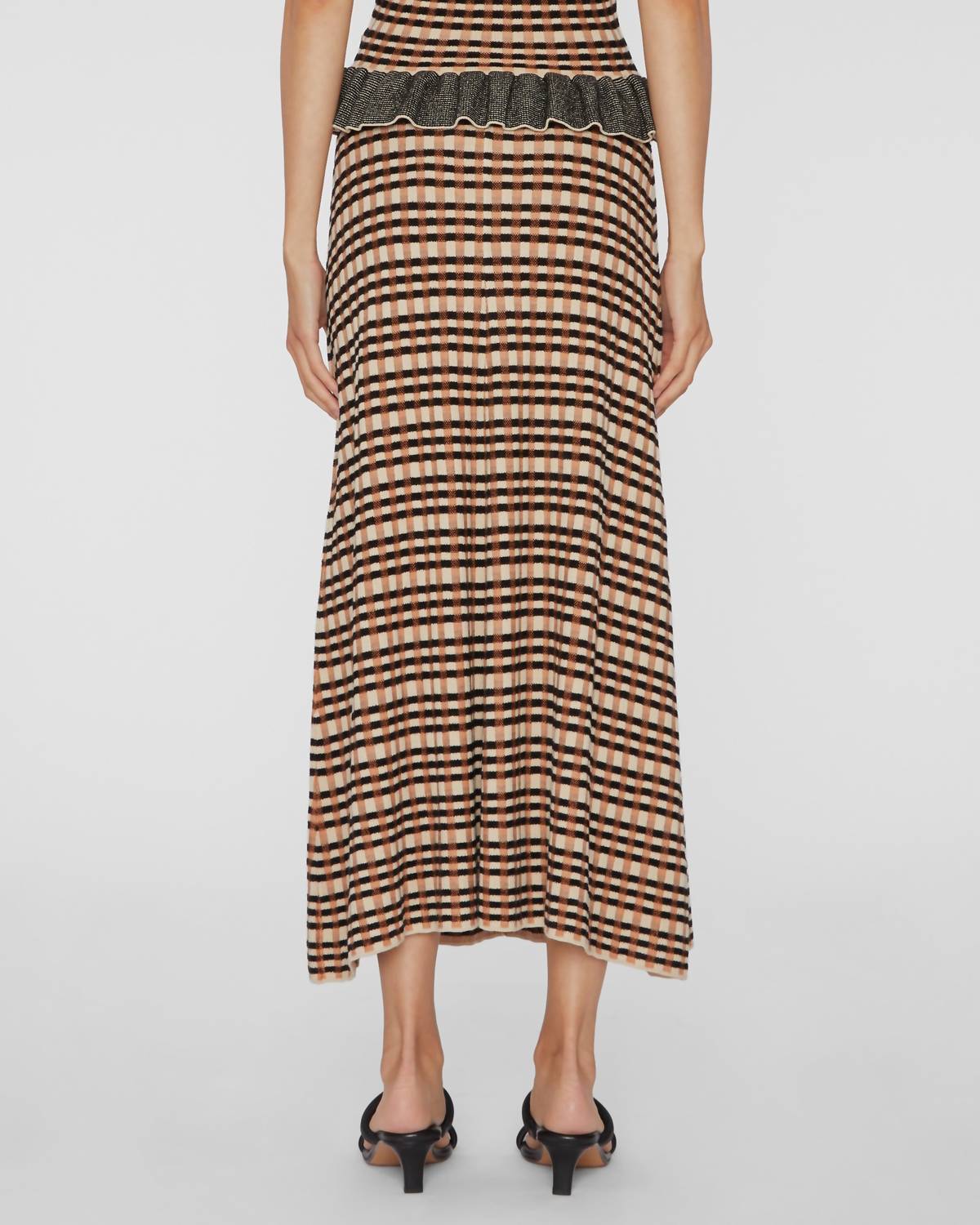 Ulla Johnson Amal Midi Skirt in tierra check - women's skirt - alternate view
