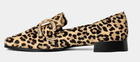 SHU SHOP Women's Therese Leopard Hair Loafers in brown black - women's sneaker - detail view