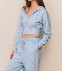 Loveshackfancy - Arienne Cropped Zip Hoodie