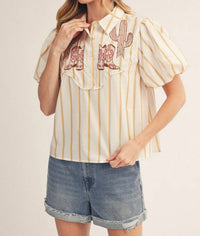 Jodifl - Boots Galore Striped Button Up Shirt