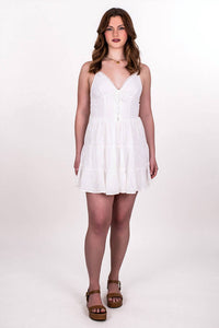 Sky To Moon - Women's Eyelet Hook And Eye Mini Dress