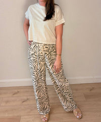 New In - Aria Zebra Print Wide Leg Pants