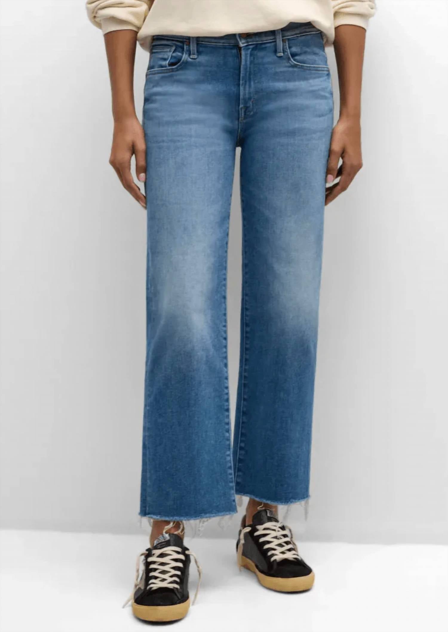 Mother - Mid Rise Rambler Zip Ankle Length Fray Jeans