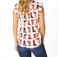 Stewart Simmons - Georgia Boots Ruffle Tank Top