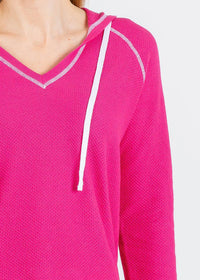 Elliott Lauren - Waffle Stitch V-neck Hoodie