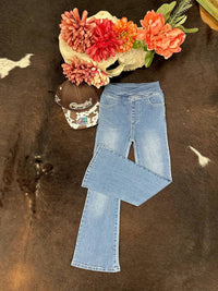 Ml Kids - Criss Cross Waist Flare Jeans