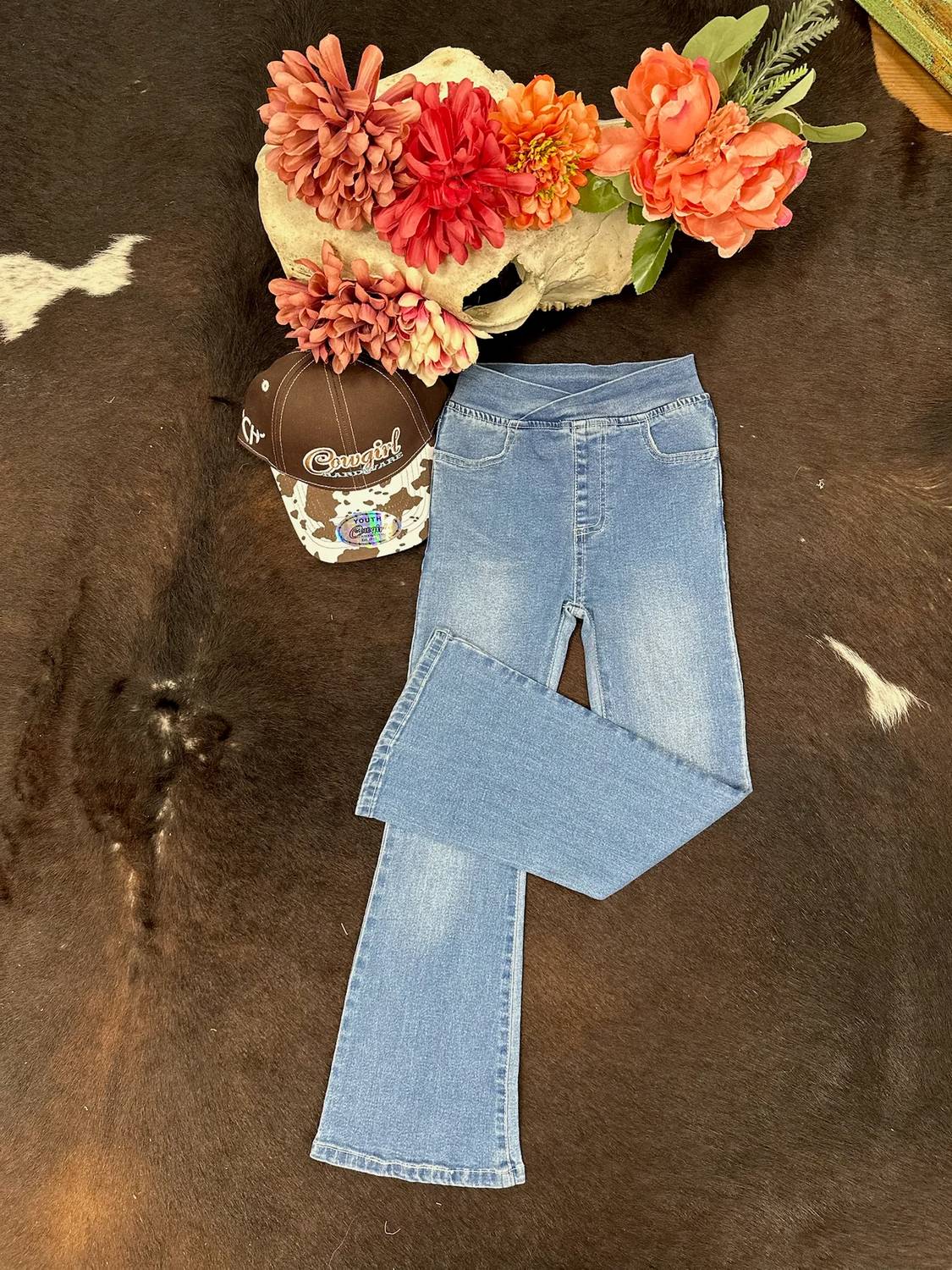 Ml Kids - Criss Cross Waist Flare Jeans