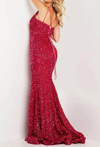 Jovani - Sleeveless Sequin Embellished Prom Dress