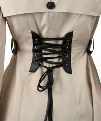 Ina Fashion - Double Breasted Belted Trench Coat