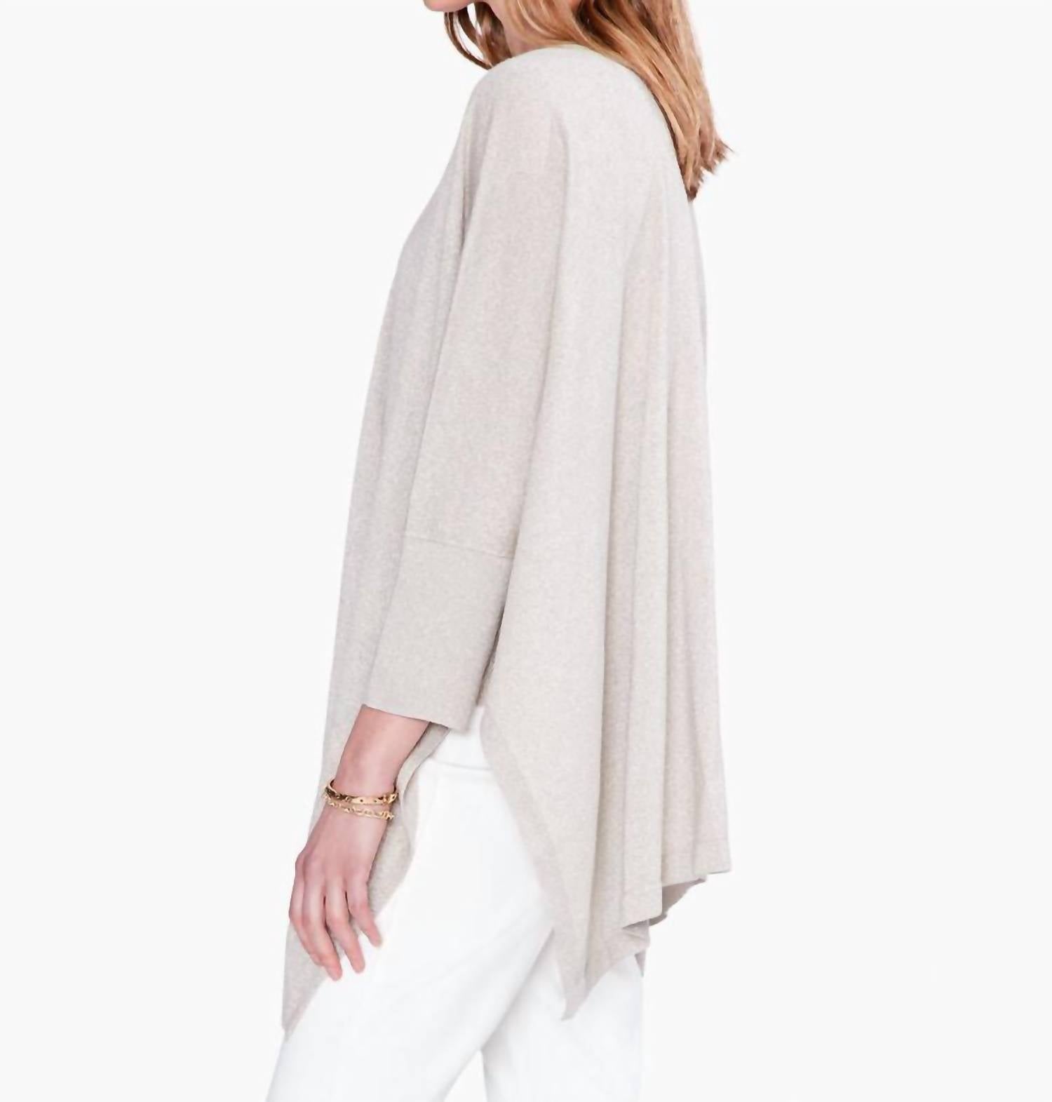 Nic + Zoe Lilith Lurex Cover Up Cardigan in sandshell 1 - women's cardigan - alternate view