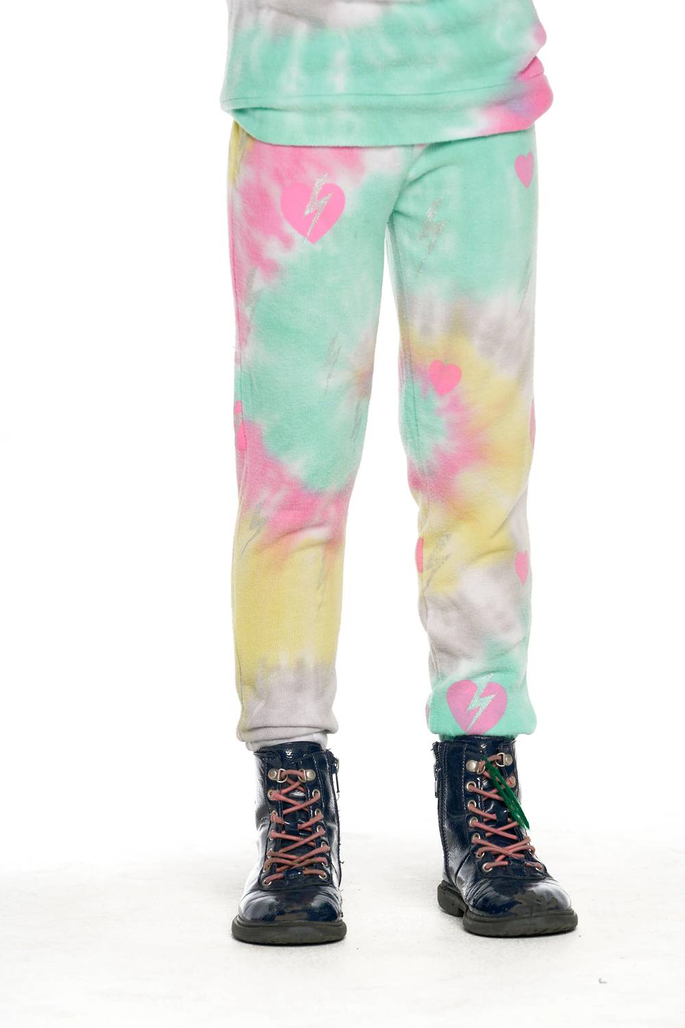 Chaser - Tie Dye Bolt Heart Hacci Sweatpants