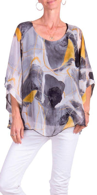 Gigi Moda - Coletta Abstract Silk Top